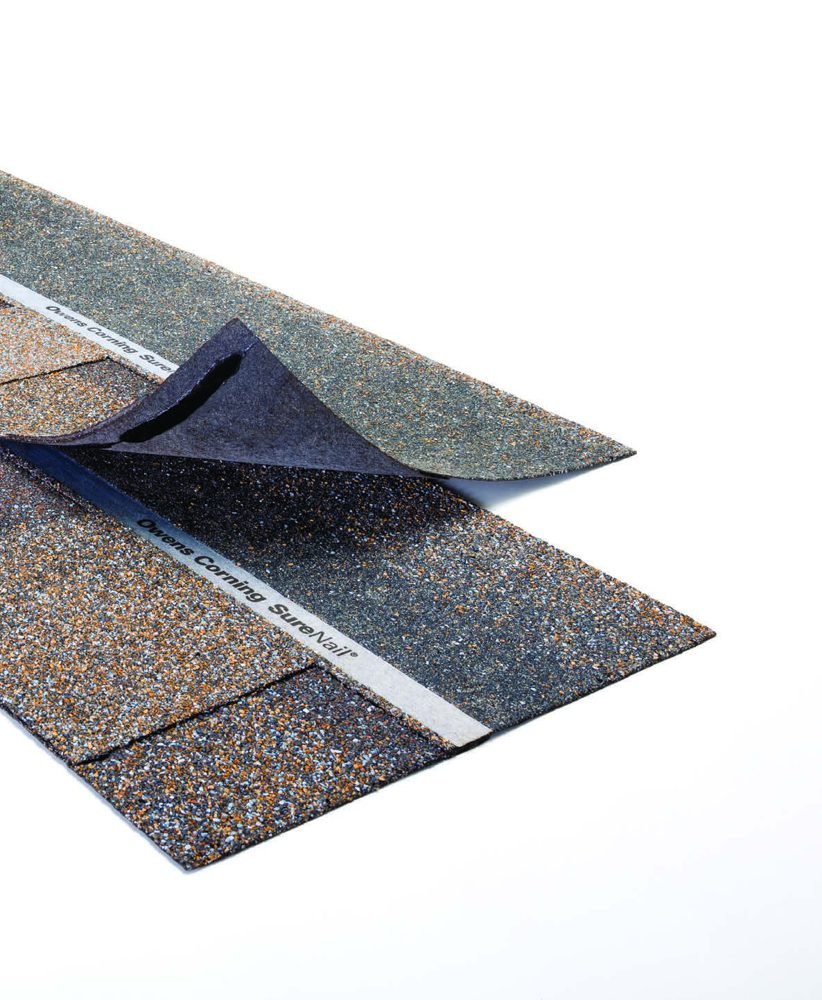 Shingle layers with the SureNail fabric lifted