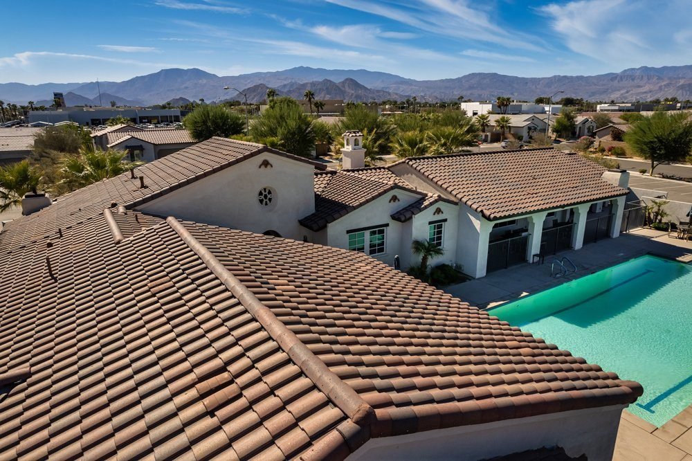 Barcelona concrete tile roof in Santa Catarina Blend on a Southern California home